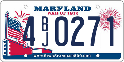 MD license plate 4BJ0271