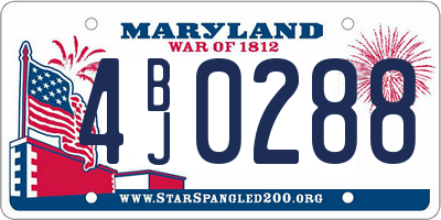 MD license plate 4BJ0288