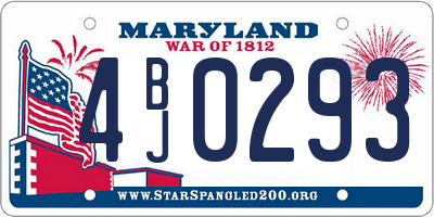 MD license plate 4BJ0293
