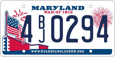MD license plate 4BJ0294