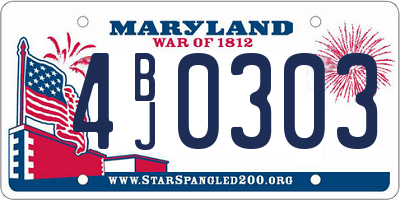 MD license plate 4BJ0303