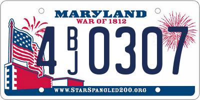 MD license plate 4BJ0307