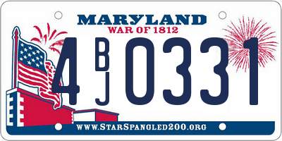 MD license plate 4BJ0331