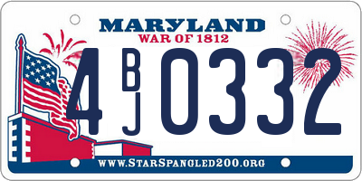 MD license plate 4BJ0332