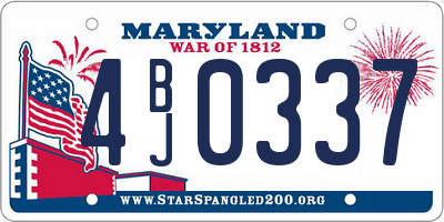 MD license plate 4BJ0337