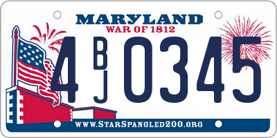 MD license plate 4BJ0345