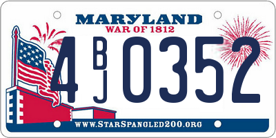 MD license plate 4BJ0352
