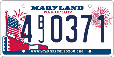 MD license plate 4BJ0371