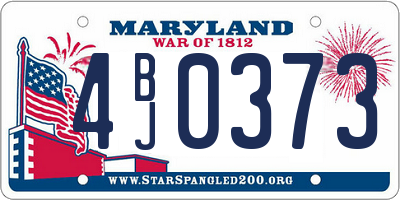MD license plate 4BJ0373