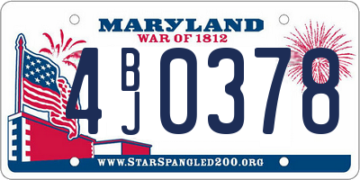 MD license plate 4BJ0378