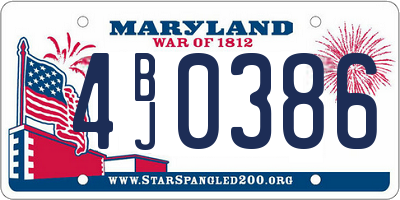 MD license plate 4BJ0386