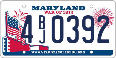 MD license plate 4BJ0392