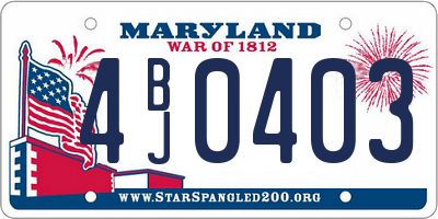 MD license plate 4BJ0403