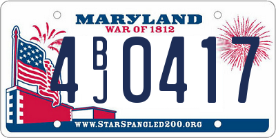 MD license plate 4BJ0417