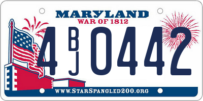 MD license plate 4BJ0442