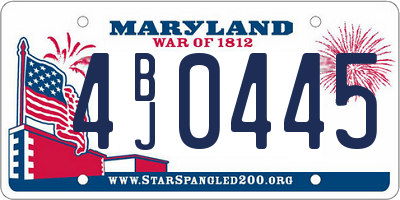 MD license plate 4BJ0445