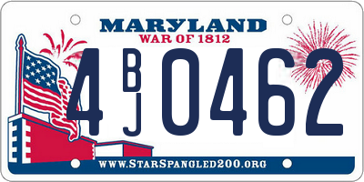 MD license plate 4BJ0462