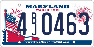 MD license plate 4BJ0463