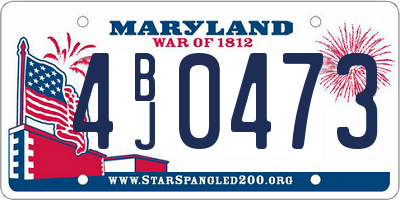 MD license plate 4BJ0473