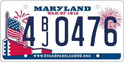 MD license plate 4BJ0476