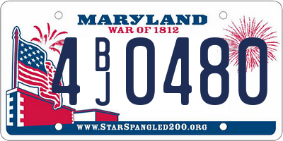 MD license plate 4BJ0480
