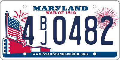 MD license plate 4BJ0482