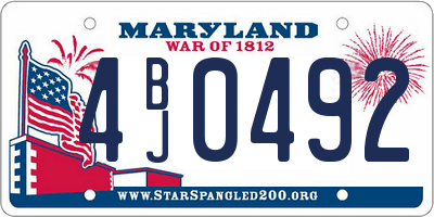 MD license plate 4BJ0492