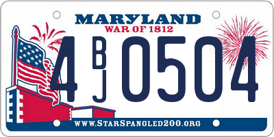 MD license plate 4BJ0504