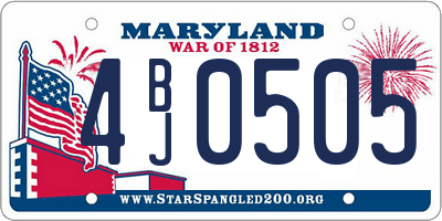 MD license plate 4BJ0505
