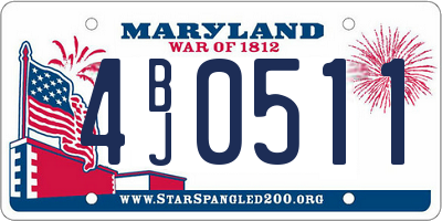 MD license plate 4BJ0511