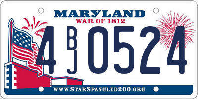MD license plate 4BJ0524