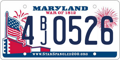 MD license plate 4BJ0526