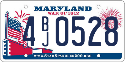MD license plate 4BJ0528