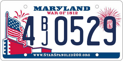 MD license plate 4BJ0529