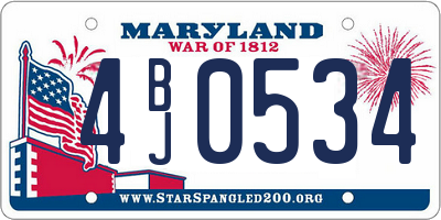 MD license plate 4BJ0534
