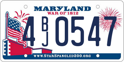 MD license plate 4BJ0547