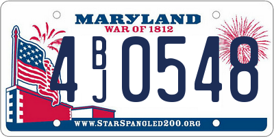 MD license plate 4BJ0548