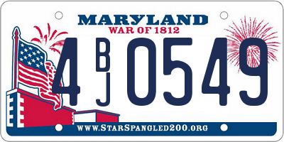 MD license plate 4BJ0549