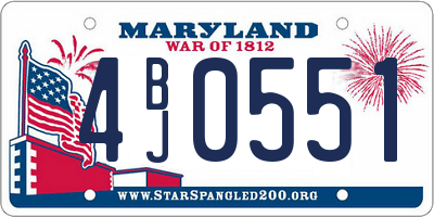 MD license plate 4BJ0551
