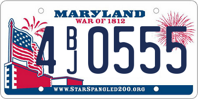 MD license plate 4BJ0555