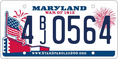 MD license plate 4BJ0564
