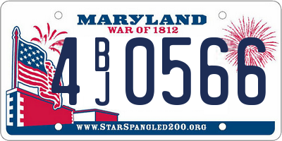 MD license plate 4BJ0566