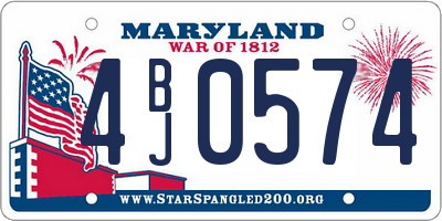 MD license plate 4BJ0574
