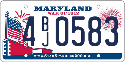 MD license plate 4BJ0583