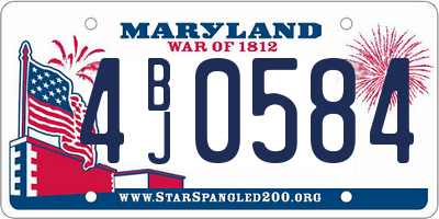 MD license plate 4BJ0584