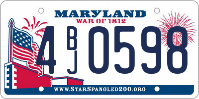 MD license plate 4BJ0598