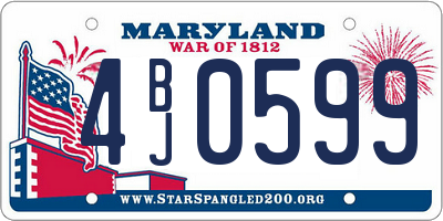 MD license plate 4BJ0599