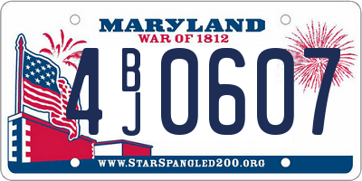 MD license plate 4BJ0607