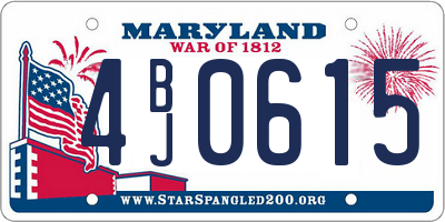 MD license plate 4BJ0615