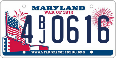 MD license plate 4BJ0616